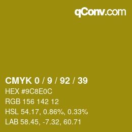颜色代码: CMYK 0 / 9 / 92 / 39 | qconv.com