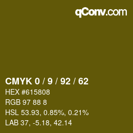 カラーコード: CMYK 0 / 9 / 92 / 62 | qconv.com