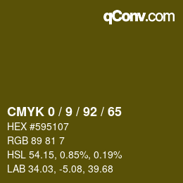 カラーコード: CMYK 0 / 9 / 92 / 65 | qconv.com