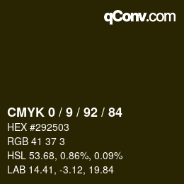 カラーコード: CMYK 0 / 9 / 92 / 84 | qconv.com