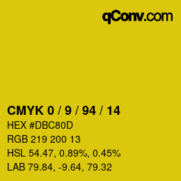 Color code: CMYK 0 / 9 / 94 / 14 | qconv.com