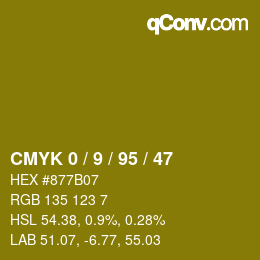 Color code: CMYK 0 / 9 / 95 / 47 | qconv.com