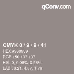 颜色代码: CMYK 0 / 9 / 9 / 41 | qconv.com