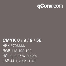 カラーコード: CMYK 0 / 9 / 9 / 56 | qconv.com