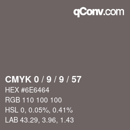 Color code: CMYK 0 / 9 / 9 / 57 | qconv.com