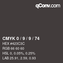 Color code: CMYK 0 / 9 / 9 / 74 | qconv.com