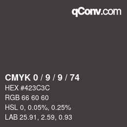 Color code: CMYK 0 / 9 / 9 / 74 | qconv.com