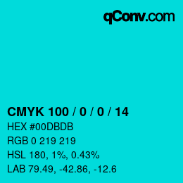 Color code: CMYK 100 / 0 / 0 / 14 | qconv.com