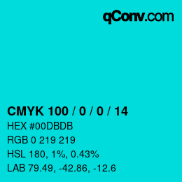 Color code: CMYK 100 / 0 / 0 / 14 | qconv.com