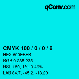 Color code: CMYK 100 / 0 / 0 / 8 | qconv.com