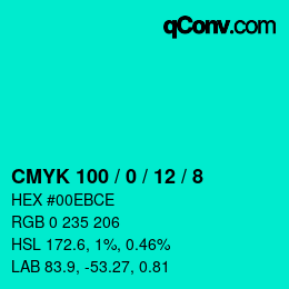 Color code: CMYK 100 / 0 / 12 / 8 | qconv.com