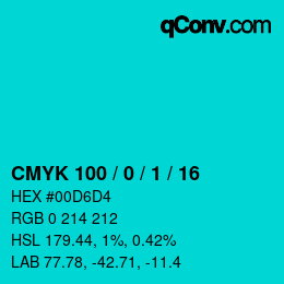 Color code: CMYK 100 / 0 / 1 / 16 | qconv.com