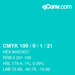 Color code: CMYK 100 / 0 / 1 / 21 | qconv.com