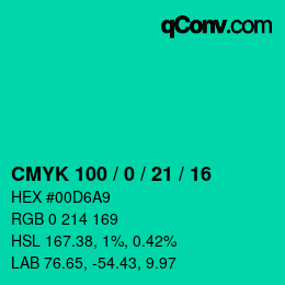 Color code: CMYK 100 / 0 / 21 / 16 | qconv.com