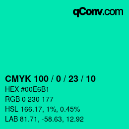 Color code: CMYK 100 / 0 / 23 / 10 | qconv.com
