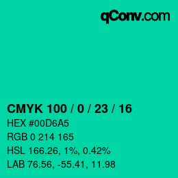 Color code: CMYK 100 / 0 / 23 / 16 | qconv.com