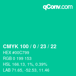 Color code: CMYK 100 / 0 / 23 / 22 | qconv.com