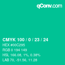Color code: CMYK 100 / 0 / 23 / 24 | qconv.com