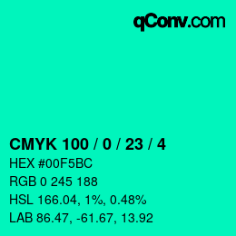 Color code: CMYK 100 / 0 / 23 / 4 | qconv.com