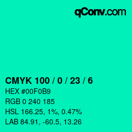 Color code: CMYK 100 / 0 / 23 / 6 | qconv.com