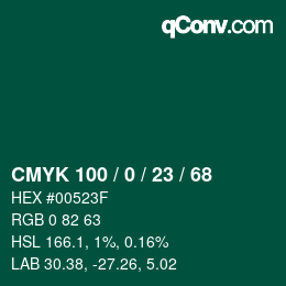 Color code: CMYK 100 / 0 / 23 / 68 | qconv.com