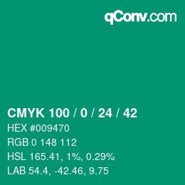 Color code: CMYK 100 / 0 / 24 / 42 | qconv.com