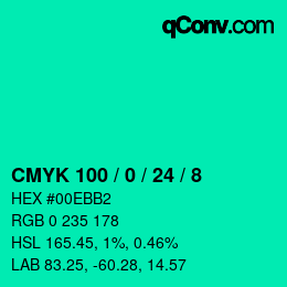 Color code: CMYK 100 / 0 / 24 / 8 | qconv.com