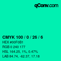 Color code: CMYK 100 / 0 / 26 / 6 | qconv.com