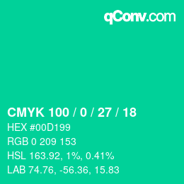 Color code: CMYK 100 / 0 / 27 / 18 | qconv.com