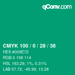 Color code: CMYK 100 / 0 / 28 / 38 | qconv.com