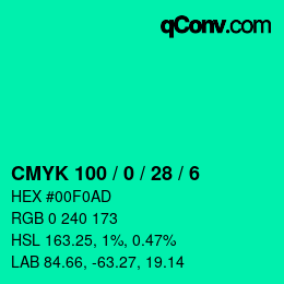 Color code: CMYK 100 / 0 / 28 / 6 | qconv.com