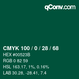 Color code: CMYK 100 / 0 / 28 / 68 | qconv.com