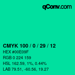 Color code: CMYK 100 / 0 / 29 / 12 | qconv.com