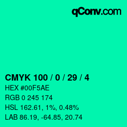 Color code: CMYK 100 / 0 / 29 / 4 | qconv.com