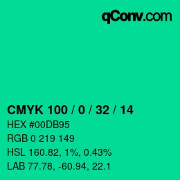 Color code: CMYK 100 / 0 / 32 / 14 | qconv.com