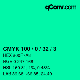 Color code: CMYK 100 / 0 / 32 / 3 | qconv.com