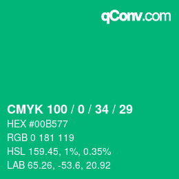 Color code: CMYK 100 / 0 / 34 / 29 | qconv.com