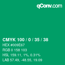 Color code: CMYK 100 / 0 / 35 / 38 | qconv.com