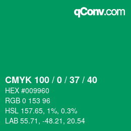 Color code: CMYK 100 / 0 / 37 / 40 | qconv.com