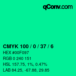 Color code: CMYK 100 / 0 / 37 / 6 | qconv.com