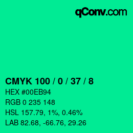 Color code: CMYK 100 / 0 / 37 / 8 | qconv.com