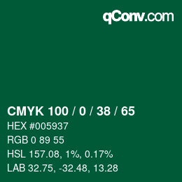 颜色代码: CMYK 100 / 0 / 38 / 65 | qconv.com