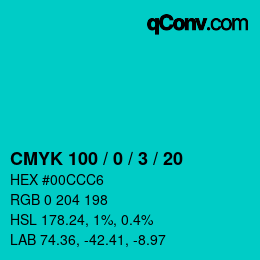 Color code: CMYK 100 / 0 / 3 / 20 | qconv.com