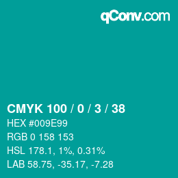 Color code: CMYK 100 / 0 / 3 / 38 | qconv.com