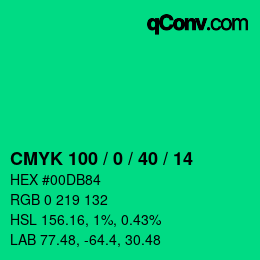 Color code: CMYK 100 / 0 / 40 / 14 | qconv.com