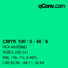 Color code: CMYK 100 / 0 / 40 / 8 | qconv.com