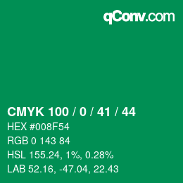 Código de color: CMYK 100 / 0 / 41 / 44 | qconv.com