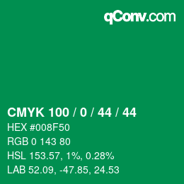 Farbcode: CMYK 100 / 0 / 44 / 44 | qconv.com