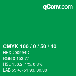 Color code: CMYK 100 / 0 / 50 / 40 | qconv.com