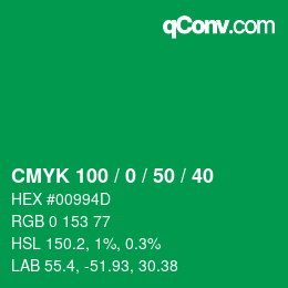 Color code: CMYK 100 / 0 / 50 / 40 | qconv.com